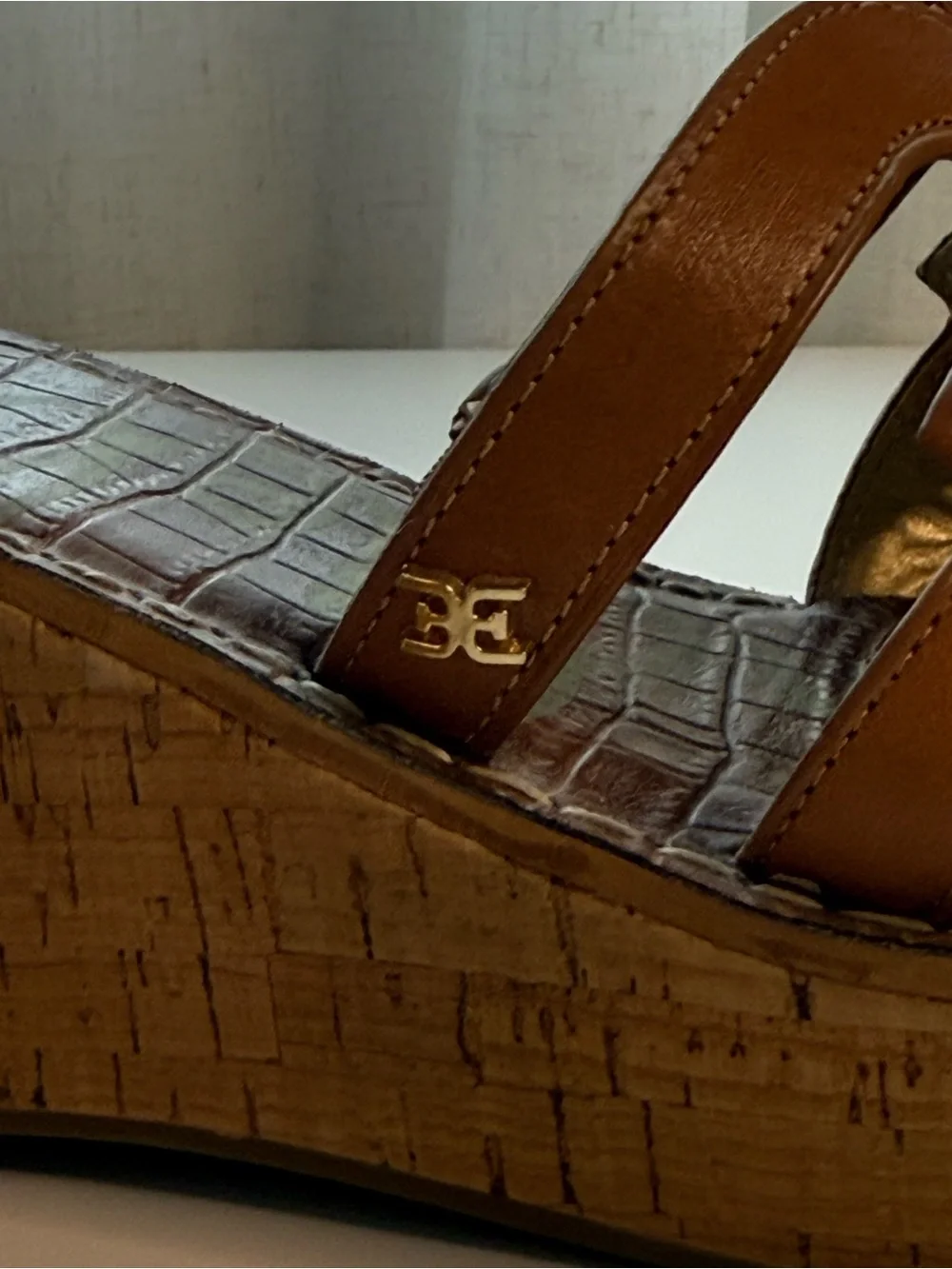 Sam Edelman Women's Brown Cork Wedge Slide Sandals - Size 10